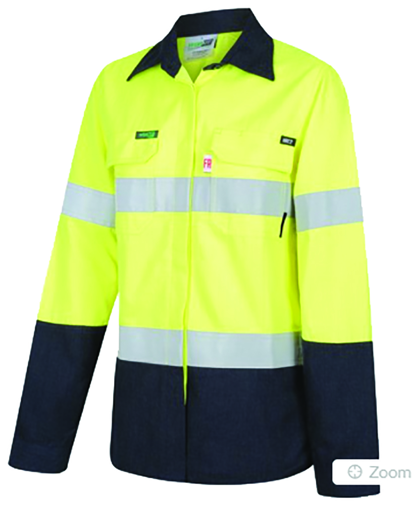 Other view of Workit 2837 Shirt - Women - Flarex Ripstop - PPE2 FR Inherent Taped - Yellow/Navy - 14