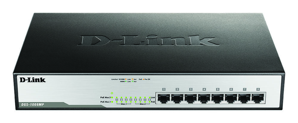 Other view of D-Link DGS-1008MP 8-Port Gigabit PoE Unmanaged Switch with 140W PoE Budget (Metal Housing)