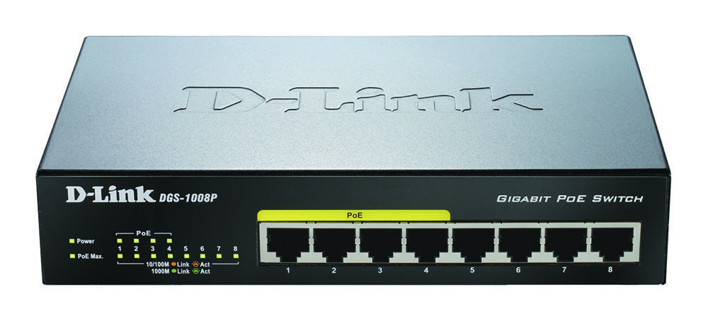 Other view of D-Link DGS-1008P 8-Port Gigabit PoE Unmanaged Switch with 68W PoE Budget (Metal Housing)