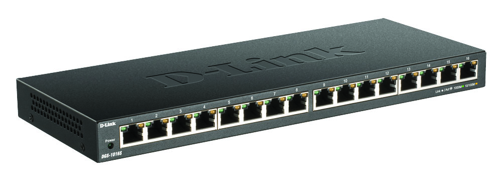 Other view of D-Link DGS-1016S 16-Port Low Profile Gigabit Unmanaged Switch (Metal Housing)