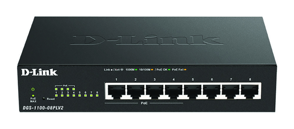 Other view of D-Link DGS-1100-08PLV2 8-Port Gigabit Smart Managed Switch with 4 PoE+ Ports PoE Budget 80W