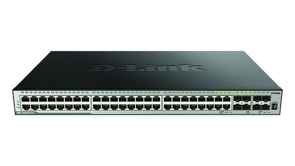 Other view of D-Link DGS-3630-52TC 52-Port Gigabit xStack Layer 3+ Managed Stackable Switch with 48 1000Base-T (4 Combo SFP) and 4 10 GbE SFP+ Ports