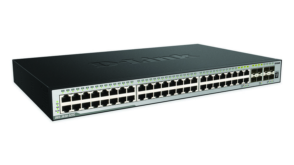 Other view of D-Link DGS-3630-52TC 52-Port Gigabit xStack Layer 3+ Managed Stackable Switch with 48 1000Base-T (4 Combo SFP) and 4 10 GbE SFP+ Ports