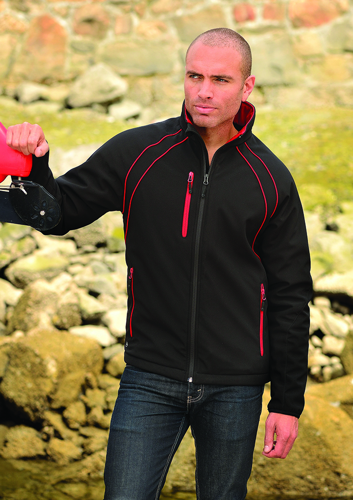 Other view of Stormtech CXJ-3 Jacket - Men - Two-Tone - Stretch Softshell - Black/Red - M