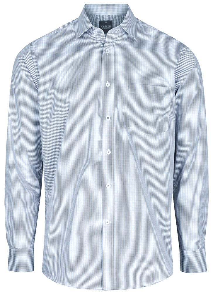 Other view of Gloweave Westgarth 1637L Shirt - Men - Gingham Check - Long Sleeve - Grey - 38