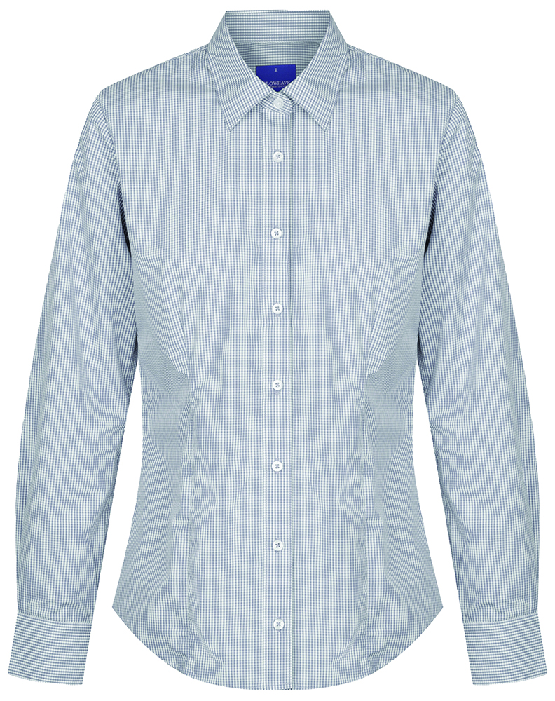 Other view of Gloweave Westgarth 1637WL Shirt - Women - Gingham Check - Long Sleeve - Grey - 14