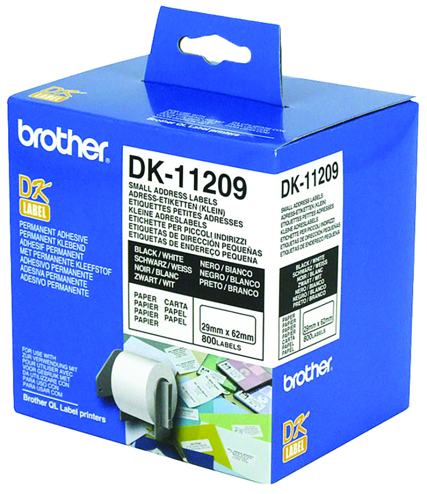 Other view of Brother DK-11209 White Label - 29mm x 62mm - 800 per roll