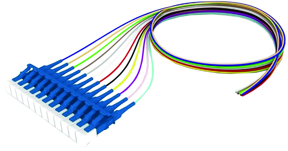 Other view of COMMSCOPE FAWLCUC0C-XXF005 Fiber Pigtail - Singlemode LC to Unconnectorized - 12 Fiber - 0.9mm Tight Buffer - 1.5m - Blue to Aqua