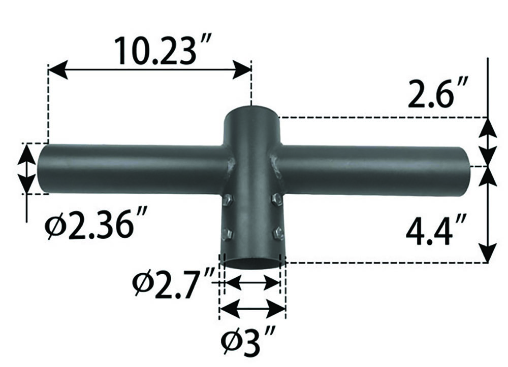 Other view of Plusrite SB2.5TW180 Bracket - For two Slim Area Lights - Mounted at 180° - With Slip Fitter Bracket to 60mm to 64mm Diameter Round Pole Mount