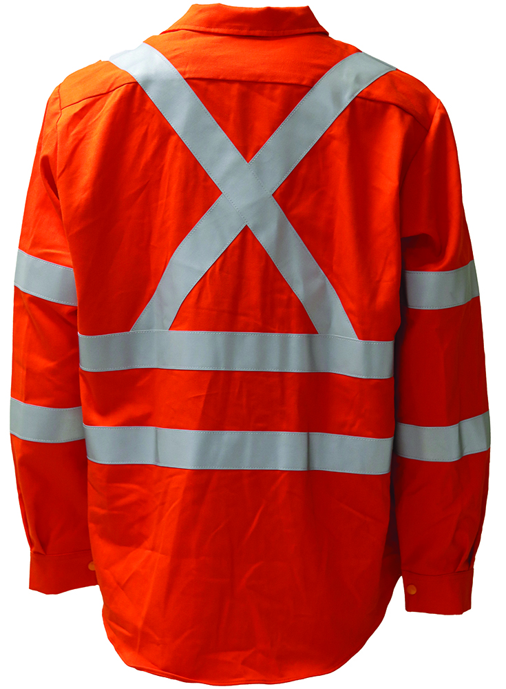 Other view of Tuffa Workwear Tuffa SHTIU16 Compliant Shirt - Men - NSW Rail - FR/Arc Rated PPE 2 - Orange - L