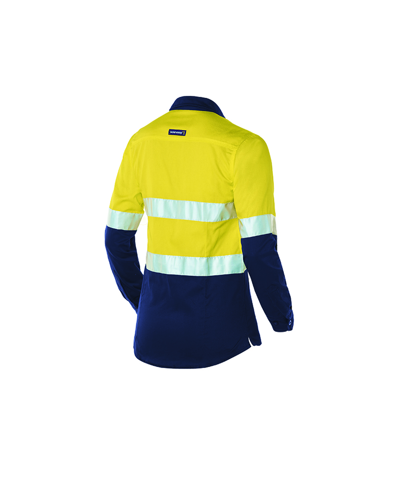 Other view of Workhorse WSH031 Shirt - Women - Two-Tone - High Visibility - Vented - Long Sleeve - Cotton - Yellow/Navy - 6