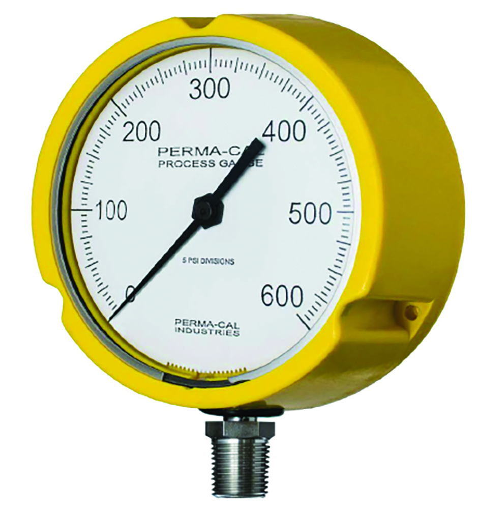 Other view of Pressure Gauge - 0-2000 kPa/300 PSI Dual Scale - Solid Front - Yellow Turret Case - 115mm dial - 1/2inch NPT Bottom Entry 121TIB-BG-Y23