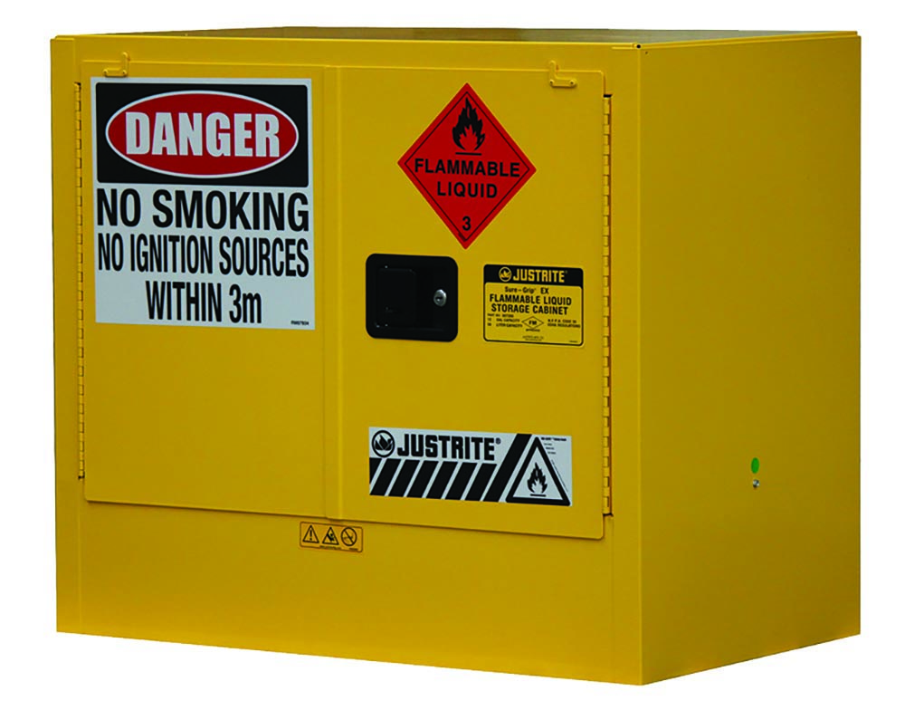 Other view of Under Bench Storage Cabinet - Flammable - Steel - Golden Yellow - 100 l - 920 x 800 x 565 mm - AU25748 - Justrite - PBA Safety