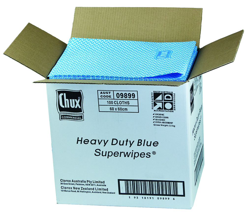 Other view of Chux - ® Superwipes® Heavy Duty 60x60cm Blue Box100 - 09899