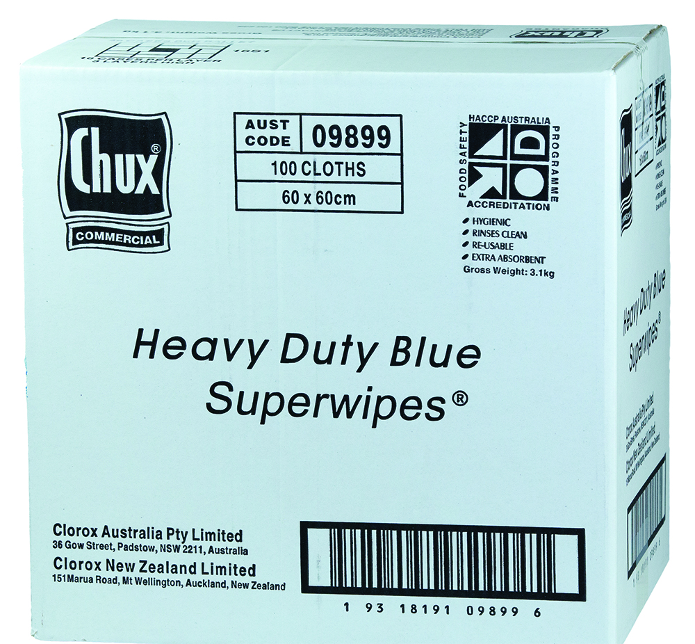 Other view of Chux - ® Superwipes® Heavy Duty 60x60cm Blue Box100 - 09899