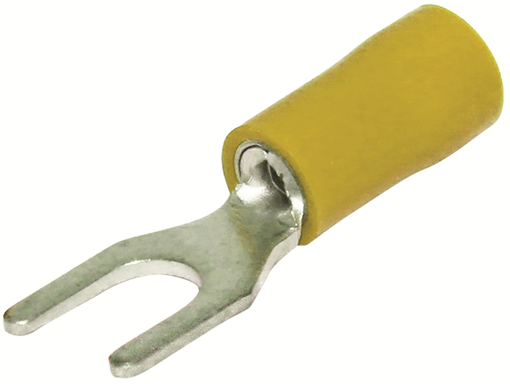 Other view of Hellermann Tyton 3S4A Terminal - Forked Spade - Single Grip - 4mm - Yellow - Pack of 50