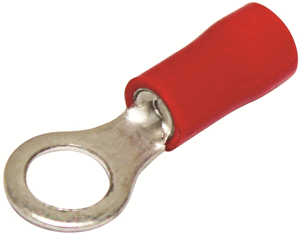 Other view of Hellermann Tyton Round1-4 Ring Terminal - Double Grip - 4mm Stud - Red - Pack of 100