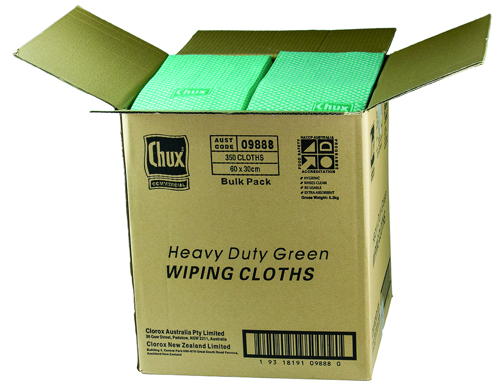 Other view of Chux - ® Wiping Cloths Heavy Duty 60x30cm Green Box350 - 09888