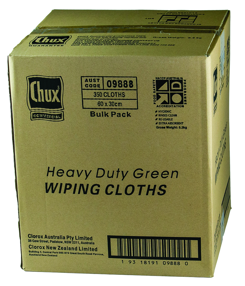 Other view of Chux - ® Wiping Cloths Heavy Duty 60x30cm Green Box350 - 09888