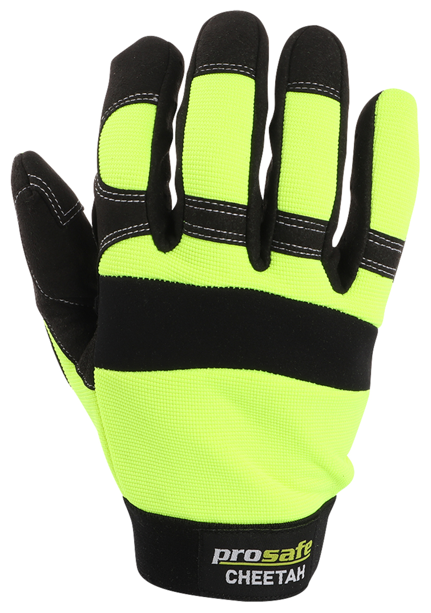 Other view of PROSAFE Cheetah W938CHHVXL General Purpose Gloves - Synthetic - Nylon Liner - Mechanics Reinforced Palm and Fingertips - Hook & Loop Cuff - High Visibility Yellow - XL