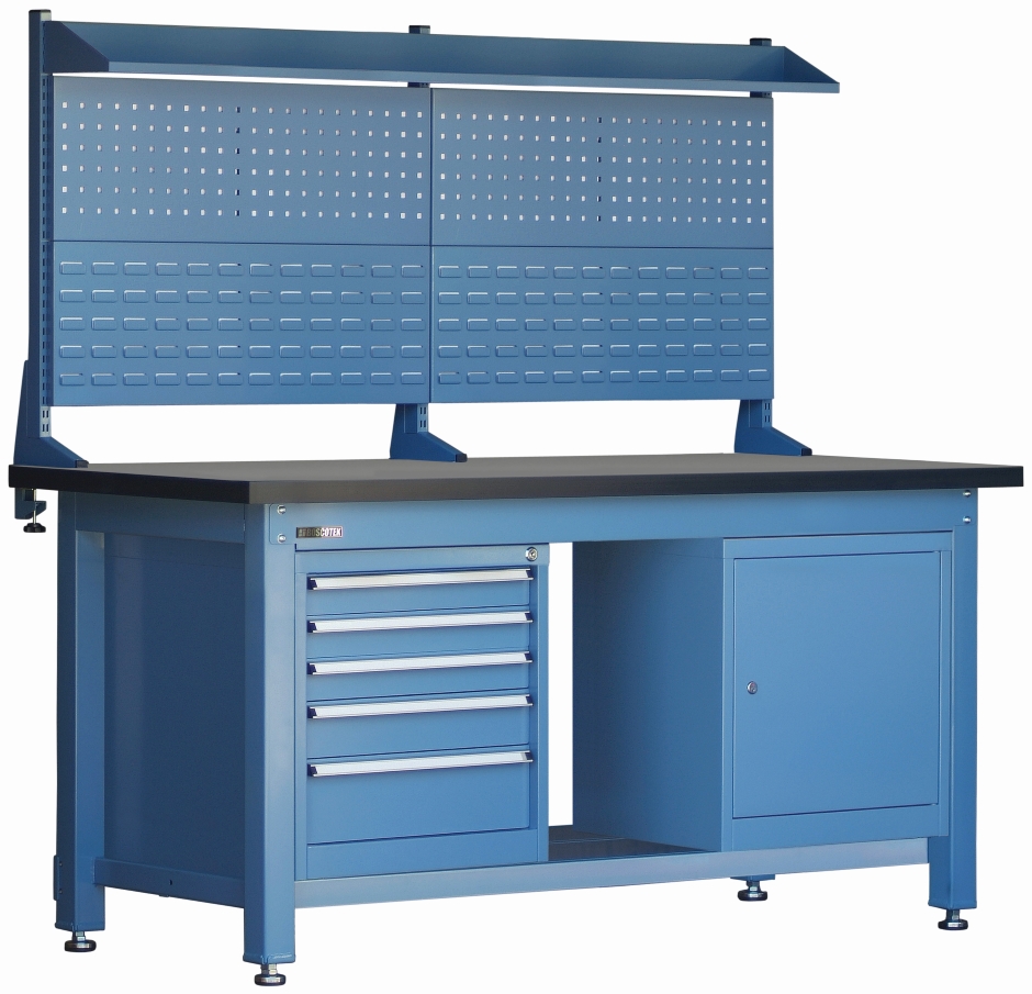 Other view of Boscotek WBH.921.B25.T8 Workbench - Cupboard 5 Drawer Unit - Steel - 2100 x 900 x 750mm - Blue