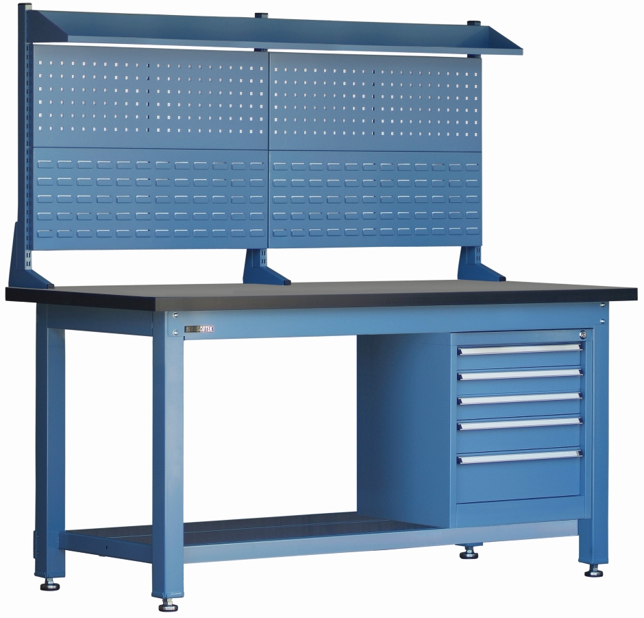 Other view of Boscotek WBH.921.B21.T8 Workbench - Undershelf 5 Drawer Unit - Steel - 2100 x 900 x 750mm - Blue