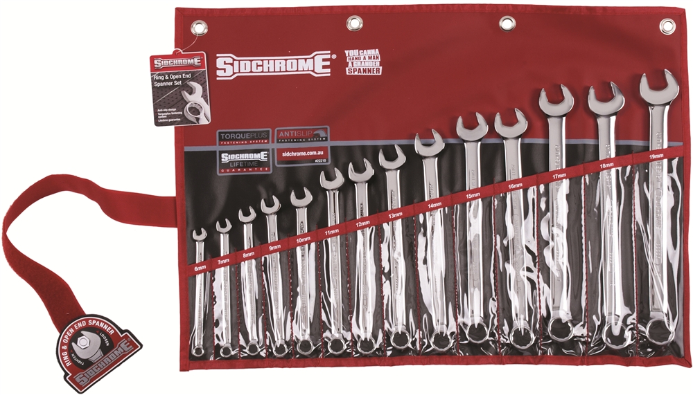 Other view of Sidchrome® SCMT22210 Ring and Open End Spanner Set - Metric - 14 Piece