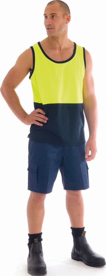 Other view of JB's Wear Singlet - Interlock - Poly/Cotton - Fluorescent Navy - XL