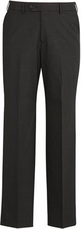 Other view of Men's Flat Front Pant – Polyester - Wool - Elastane – Charcoal – 92R – 74012 – Biz Corporates