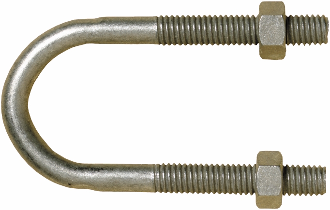 Other view of Hobson Engineering U-Bolt Kit with (2) Nuts - Round - Imperial - Mild Steel - Zinc Plated - 1/4" BSW x 2-11/16" x 1-1/16" - 3/4 NB - KURMSZW0250075 - Hobson