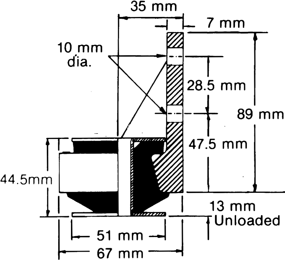 Other view of Silentbloc Mount - Pedestal - Side Attachment - Cast Aluminium - Frustacon - 90kg - 63.5mm - FAS