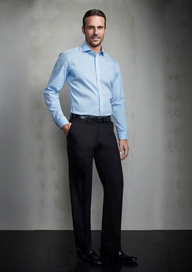 Other view of Men's Flat Front Pant – Polyester - Wool - Elastane – Black – 122R – 74012 – Biz Corporates