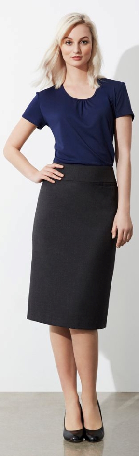 Other view of Ladies Below Knee Skirt – Polyester - Viscose – Black – 20 – BS29323 – Classic – Biz Collection