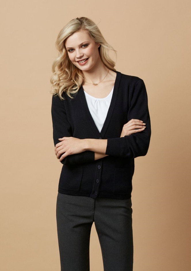 Other view of Bizcollection Ladies Traditional Cardigan – Wool - Acrylic – Black – X-Large – LC8008 – Woolmix – Biz Collection