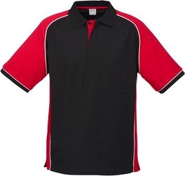 Other view of Men's Contrast Panel Polo T-Shirt – Polyester- Cotton Pique – Black/Red – 2X-Large – P10112 – Nitro – Biz Collection