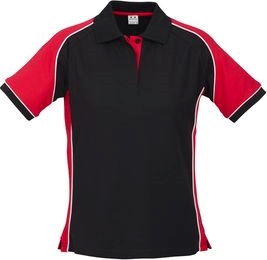 Other view of Ladies Polo T-Shirt – Polyester - Cotton Pique Knit – Black/Red/White – 18 – P10122 – Nitro – Biz Collection