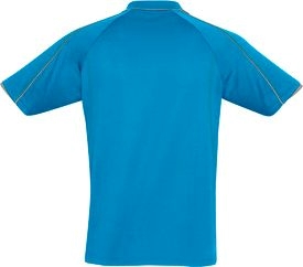 Other view of Men's Polo T-Shirt – Cotton - Polyester Soft-Touch Jersey – Cyan/Silver Grey – Medium – P303MS – Blade Biz Cool™ – Biz Collection