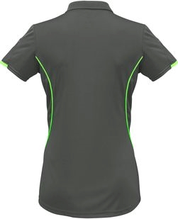 Other view of Ladies Polo T-Shirt – Polyester – Grey/Fluorescent Lime – 14 – P405LS – Razor Biz Cool™ – Biz Collection