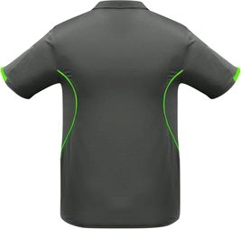 Other view of Men's Sports Polo T-Shirt – Polyester – Grey/Fluorescent Lime – Large – P405MS – Razor Biz Cool™ – Biz Collection