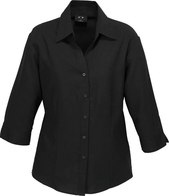 Other view of Semi-Fitted Ladies Plain Shirt – Yarn Wicked Breathable Polyester – Black – 22 – LB3600 – Oasis Biz Comfortcool™ – Biz Collection