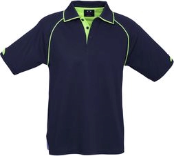 Other view of Bizcollection Men's Polo T-Shirt – Cotton - Polyester – Navy/Fluorescent Lime – 2X-Large – P29012 – Fusion Biz Cool™ – Biz Collection