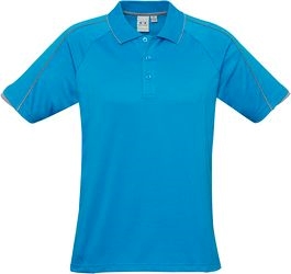 Other view of Men's Polo T-Shirt – Cotton - Polyester Soft-Touch Jersey – Cyan/Silver Grey – X-Large – P303MS – Blade Biz Cool™ – Biz Collection