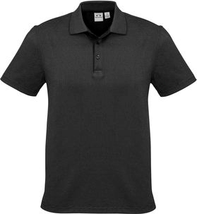 Other view of Men's Tonal Polo T-Shirt – Cotton - Viscose - Polyester – Graphite Black – Medium – P501MS – Shadow – Biz Collection