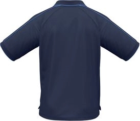 Other view of Men's Polo T-Shirt – Breathable Polyester Sports Knit – Navy/Mild Blue – Small – P9900 – Resort Biz Cool™ – Biz Collection