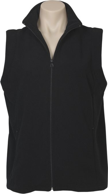 Other view of Ladies Vest – Polyester - Low Pill Micro Fleece – Black – 10 – PF905 – Plain Essential – Biz Collection