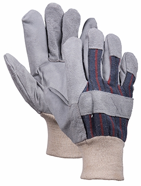 Other view of PROSAFE ILS1KW General Purpose Gloves - Candy Stripe - Leather - Knit Wrist - Grey - L