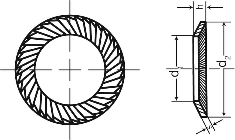 Other view of Serrated Safety Washer - Type VS - Steel - Zinc Plated - 21 x 21 x 30 x 2 mm - WOHTVZM20 - Schnorr® - Hobson