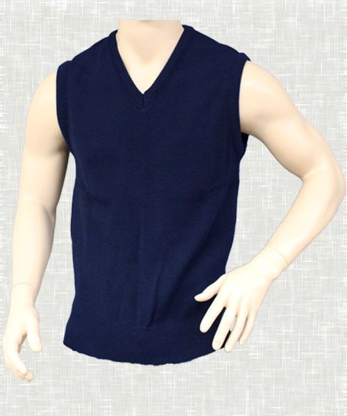 Other view of Men's Vest – Merino Wool - Acrylic – Navy – 18 – V23SL – Interknit