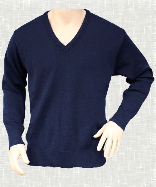 Other view of Men's Jumper – Merino Wool – Navy – 34 – V24 – Worksmart – Interknit