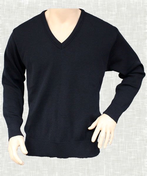 Other view of Men's Jumper – Merino Wool – Black – Medium – V24 – Worksmart – Interknit